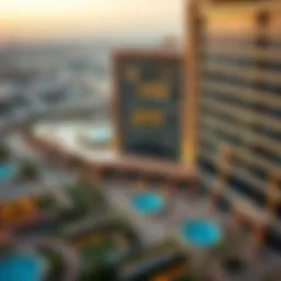 A panoramic view of Al Muhairi Plaza showcasing its architectural beauty