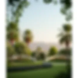 A panoramic view of Al Barsha South Park showcasing its lush greenery