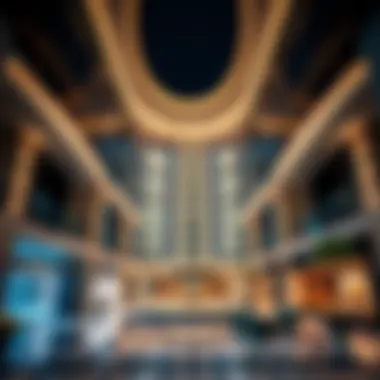 Architectural Splendor of Al Melaheyah Plaza Stunning architectural view of Al Melaheyah Plaza showcasing its modern design