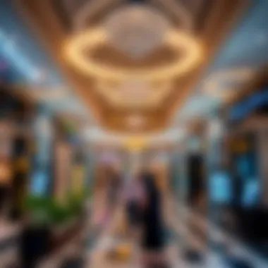 Luxury Shopping at Al Melaheyah Plaza Luxury shopping experience inside Al Melaheyah Plaza with high-end boutiques