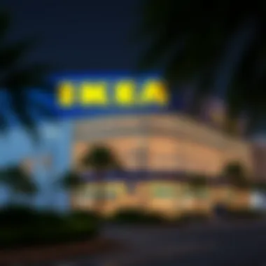 IKEA's iconic building design in Dubai Festival City, attracting shoppers and visitors alike