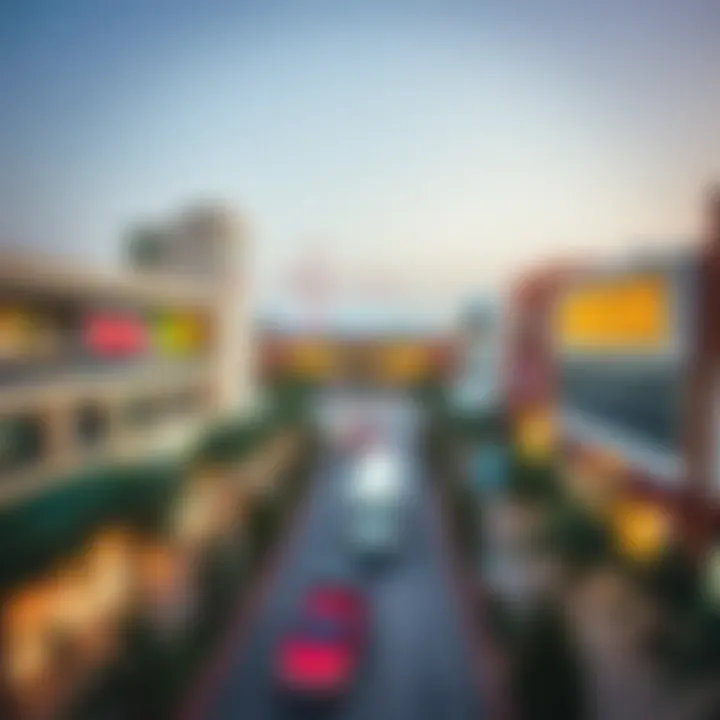 A stunning view of Dubai Festival City showcasing vibrant shopping areas and attractions