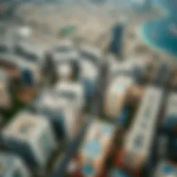 Aerial view of Dubai with rental properties