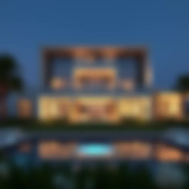 Elegant architectural design of a golf villa