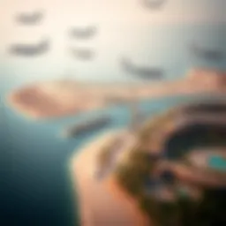 Aerial view of Hayat Island showcasing its luxurious landscape