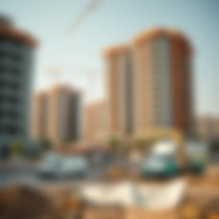 Construction site of a luxury residential project in Dubai