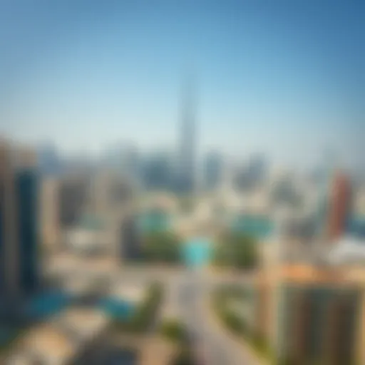 Aerial view of Dubai's skyline with modern architecture