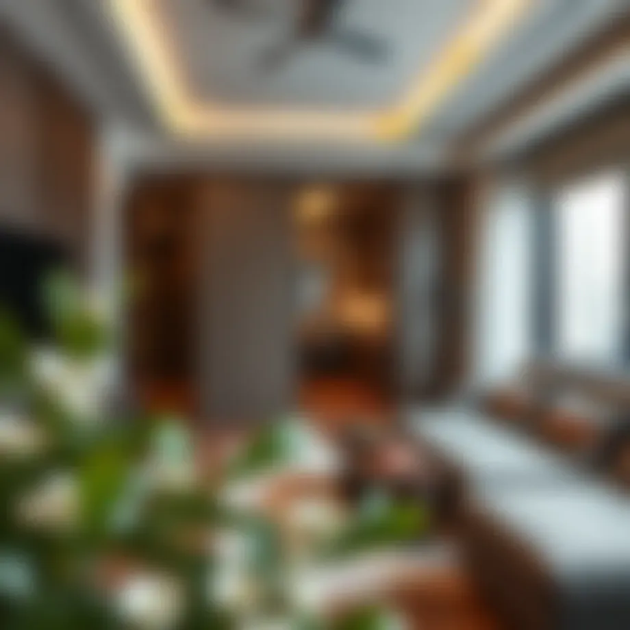Interior of a cozy room in China Cluster, showcasing modern decor and amenities.