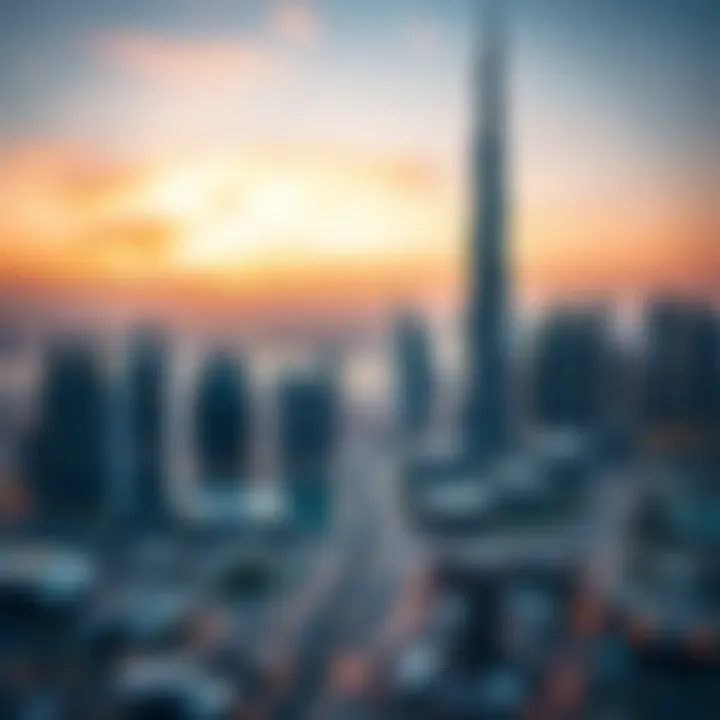 Panoramic view of Dubai skyline with Binary Tower