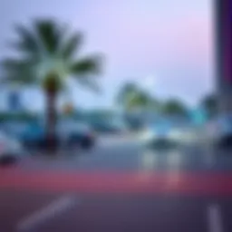 Scenic view of a free parking area in Dubai