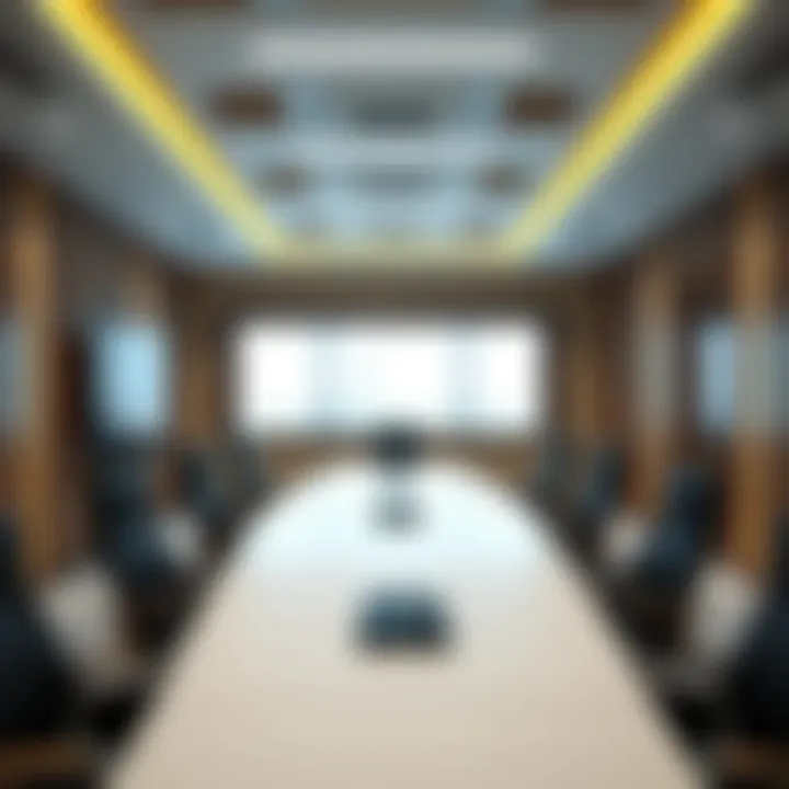 High-tech meeting room equipped for business presentations