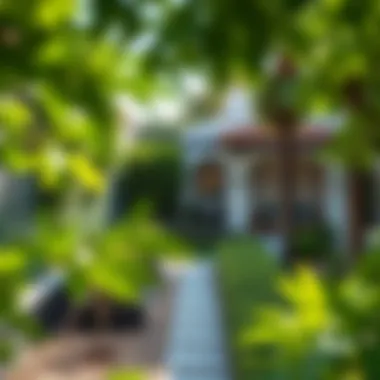 Beautiful garden surrounding a villa in Al Mamzar