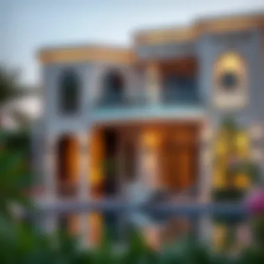 Stunning Villa Architecture in Al Mamzar Luxurious villa exterior in Al Mamzar