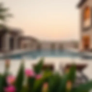 Relaxing Poolside Ambiance in Al Mamzar Swimming pool area in a villa complex in Al Mamzar