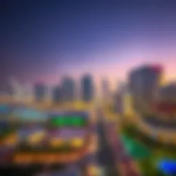 Stunning view of Al Barsha skyline featuring modern architecture